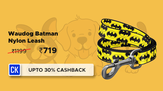 Zigly: Buy Waudog Batman Nylon Leash worth Rs 1199 at Rs 719+ Upto 30% CashKaro Cashback on all Zigly Orders